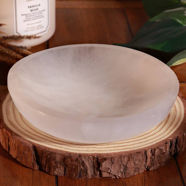 Selenite Large Offering Bowl for wholesale by Natures Artifacts Inc