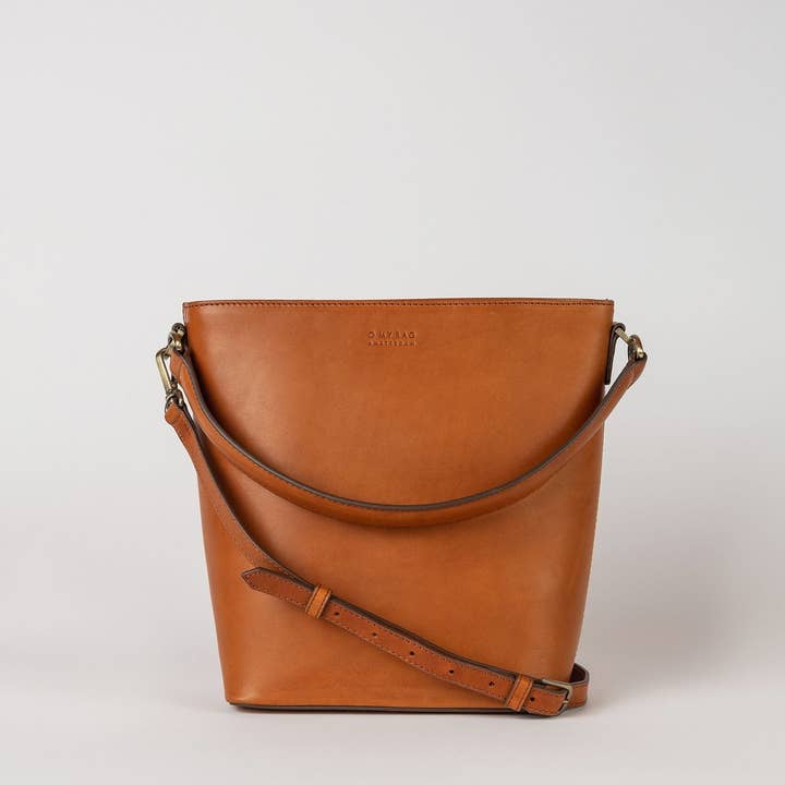 O My Bag – Großhandel Schultertasche – Damen – Bobbi Bucket Bag Maxi - Cognac Klassisches Leder1