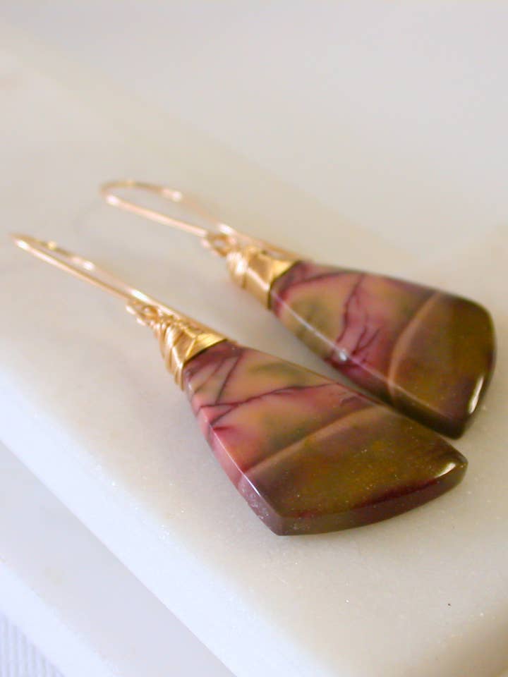 OOAK. Australian Mookaite Earrings for wholesale by Linda Trent Jewelry