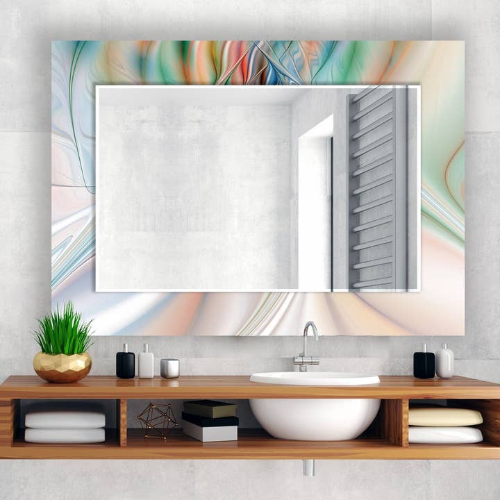 Espelho de parede de vidro temperado abstrato por atacado de MyPhotostation