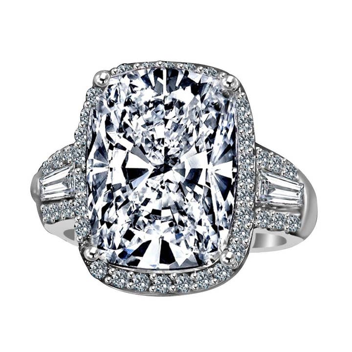 Almofada 8CT Folheado Diamond Anel Zircónia. 635R71678 por atacado de Diamond Veneer Travel Jewelry