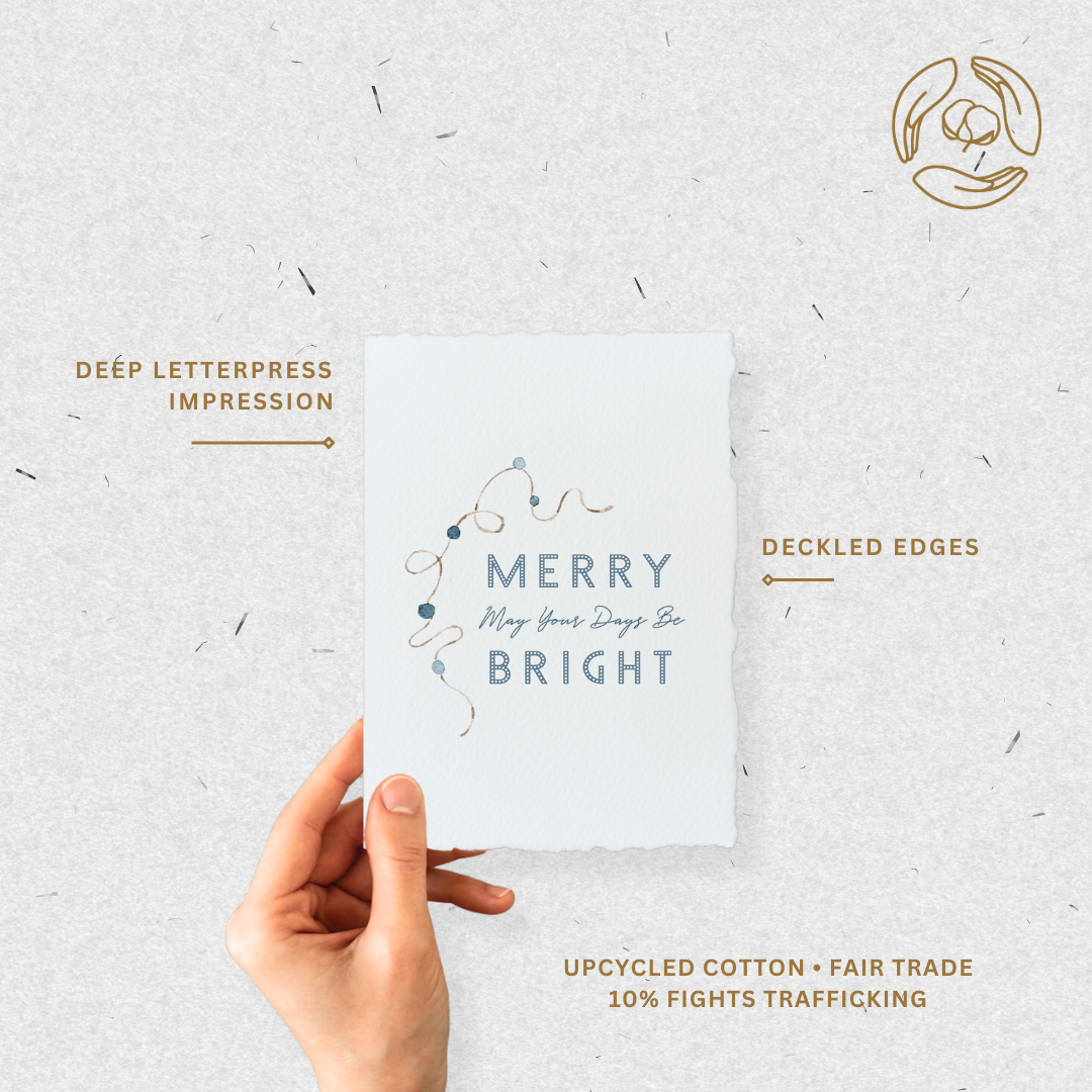 Paper Baristas – wholesale Christmas card – Merry + Bright | Christmas Holiday Greeting Card4