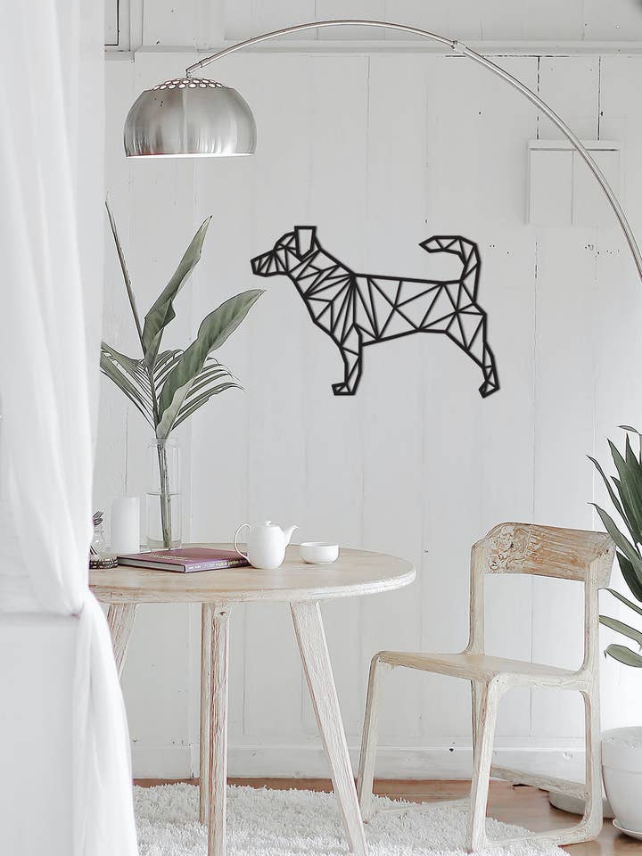 Jack Russell Terrier hund geometrisk trä vägg konst för wholesale av EtchTwentyEight
