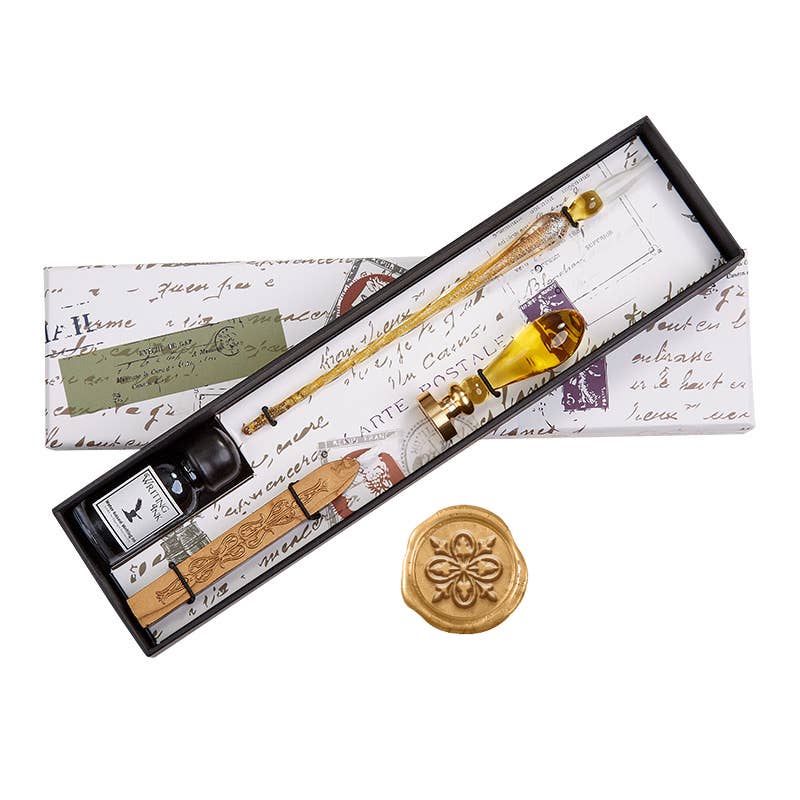 Freund Mayer & Co. - Wholesale Pen - Gold Glass Wax Seal & Calligraphy Pen & Ink Set3