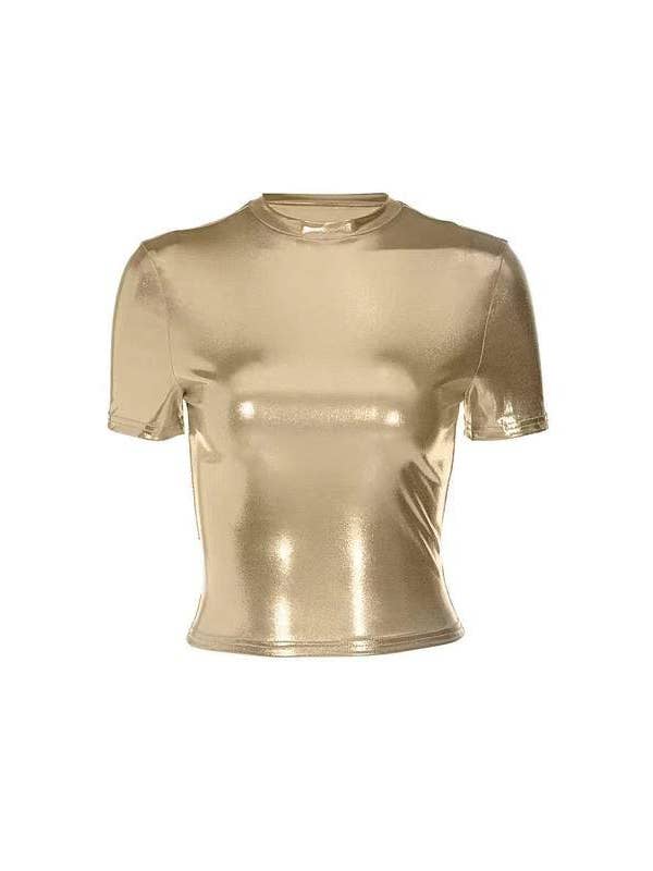 Queen Fashion - Wholesale Blouse - Women's - metallic fitted tee11