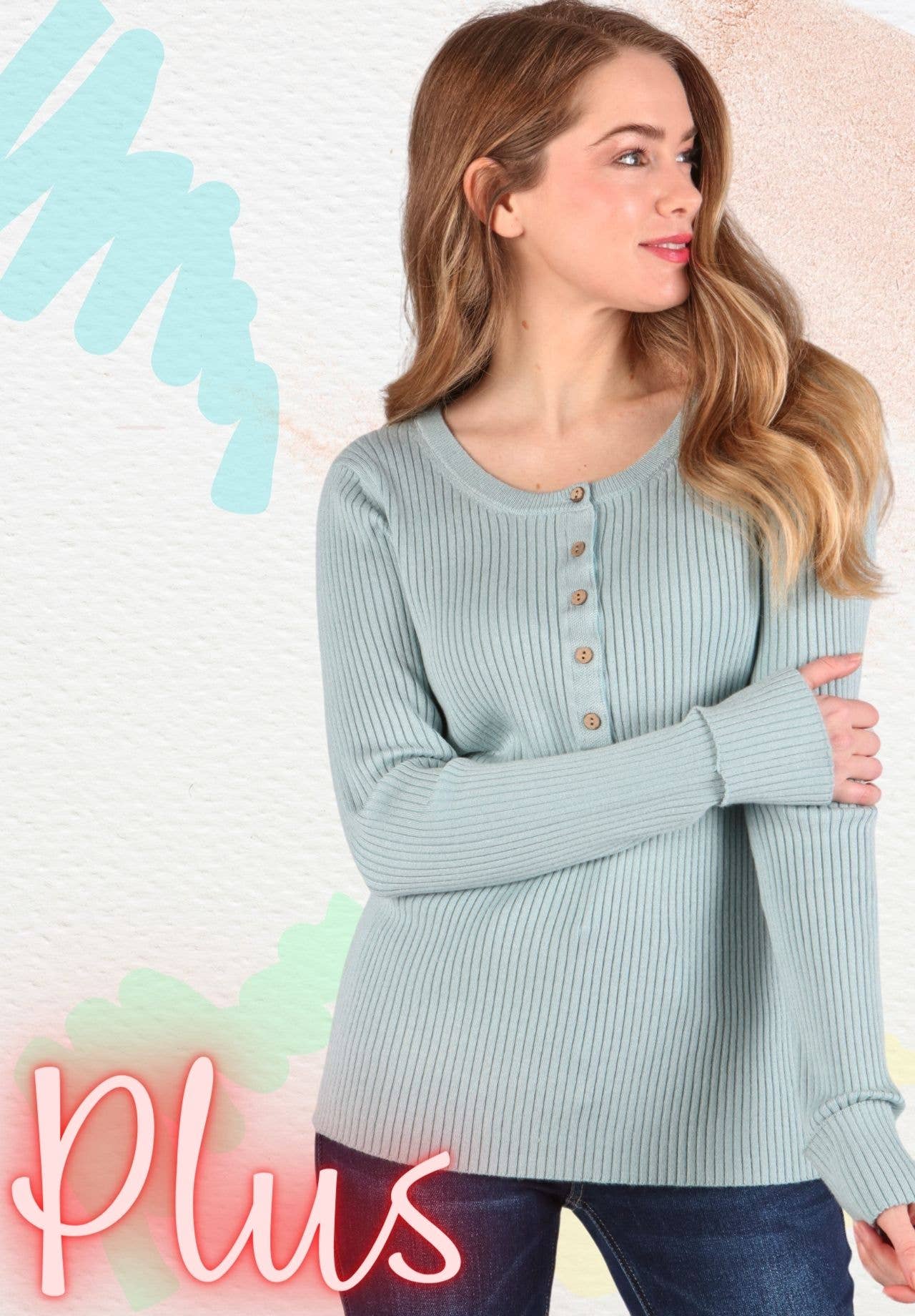 P.S Kate – Engroshandel Strikket top - Dame – Strikket henley top (PLUS)5