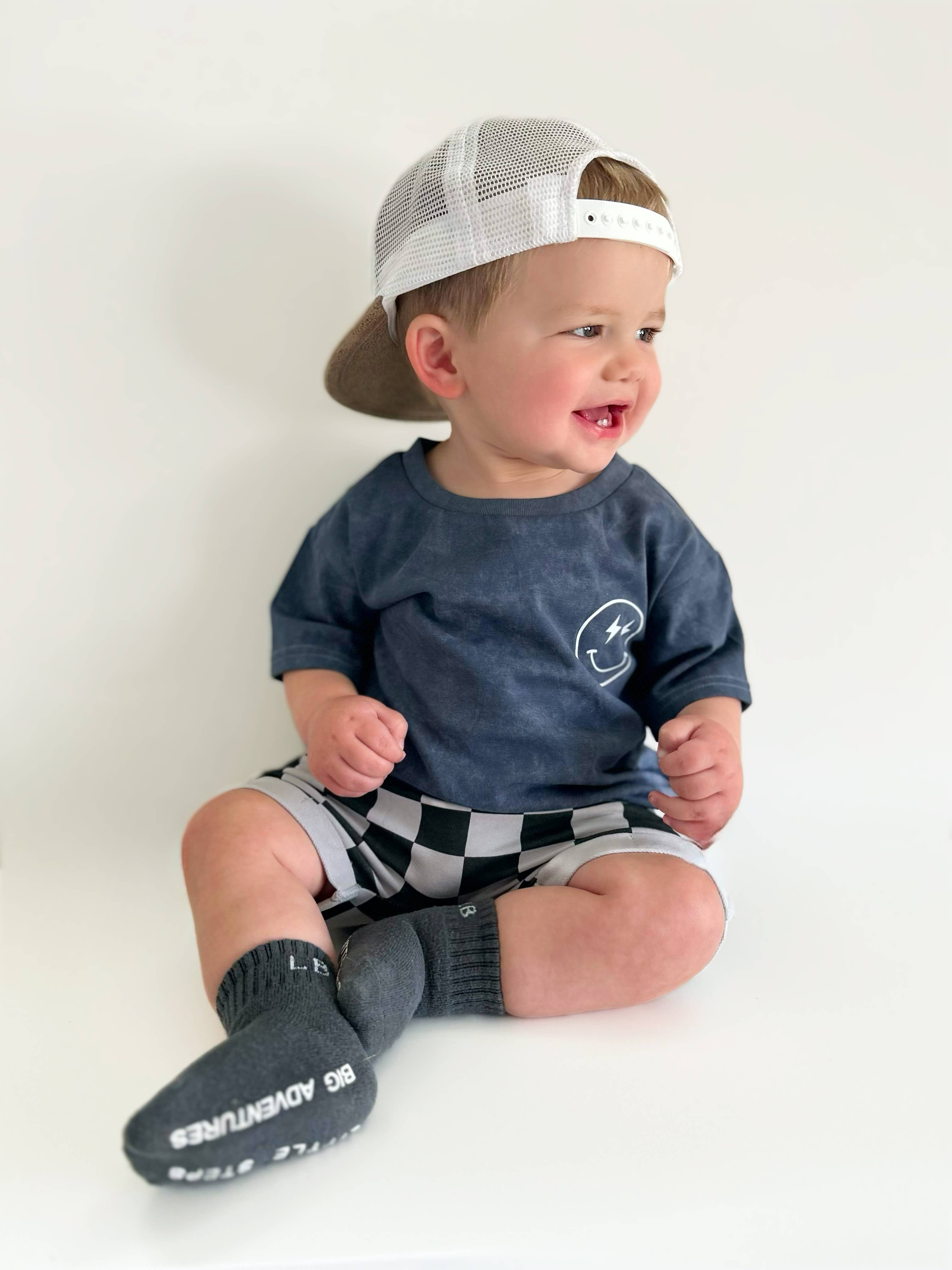 Huds + Hanes - Wholesale Screen-printed t-shirt – Kids - Have a Good Day 😊 Acid Wash Tee2