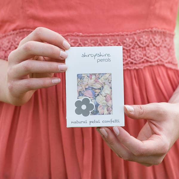 White Individual Flower Confetti Sachet for wholesale by LSF Wholesale