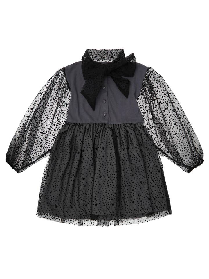 Dark Grey Stars Tulle Dress W33423 for wholesale on Faire2