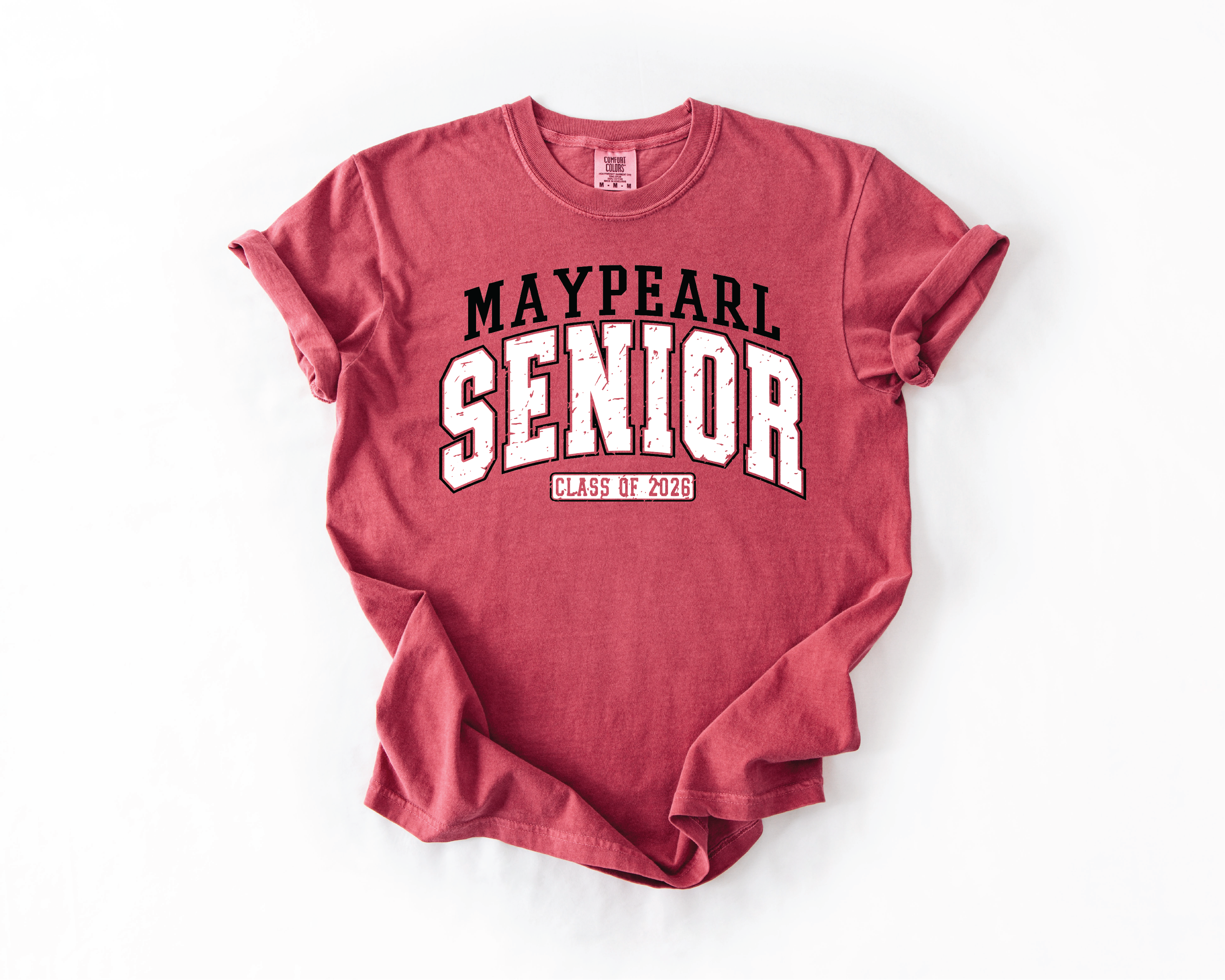 Southern Attitude Designs Inc - Wholesale Screen Printed T-Shirt - Women's - Courtney Allen Senior 2026 Varisty Crimson Graphic T-Shirt0