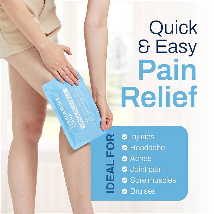 Everlasting Ice RX - Wholesale Hot/Cold Compress - Reusable Hot and Cold Gel Soft Ice Packs - 4 Pack Large Gel Ice Pack - Hot and Cold Therapy Solution for Injuries, Cold Packs for Pain Relief - Ice Packs for Injuries Reusable - 10 x 53
