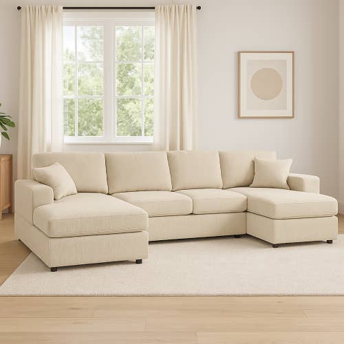 3-Piece 120" Corduroy Double-Chaise Sectional Sofa  and other Purchase Wholesale wayfair. Free Returns & Net 60 Terms on Faire trending on Faire.