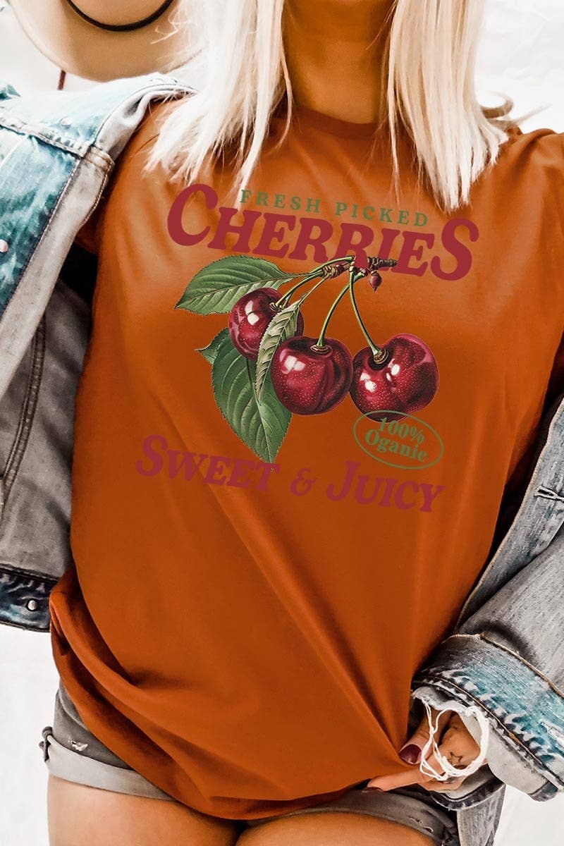 COLORBEAR - Wholesale T-Shirt (Graphic) - Women's - Fresh Picked Cherries Graphic Tee7