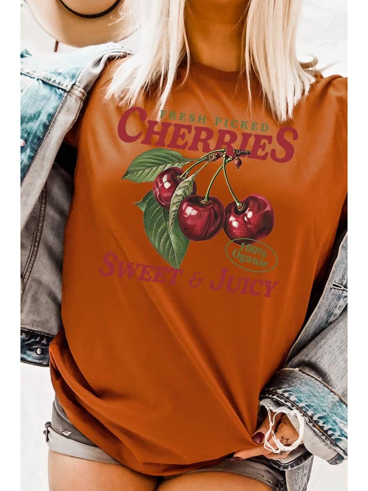 COLORBEAR - Wholesale T-Shirt (Graphic) - Women's - Fresh Picked Cherries Graphic Tee7