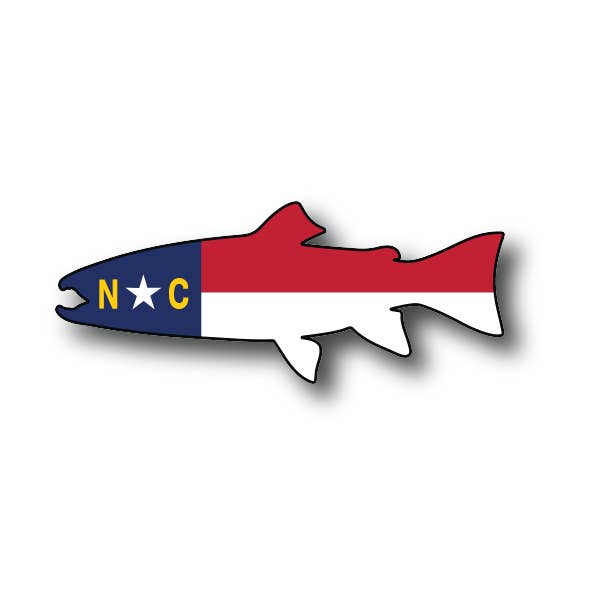 NC Flag Trout Sticker for wholesale by House of Swank Clothing
