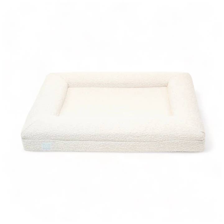 Bluewater Dog – Großhandel Haustierbett – Hund – Orthopädisches Bluewater Hundebett im Bouclé-Design, mittelgroß, Cloud
