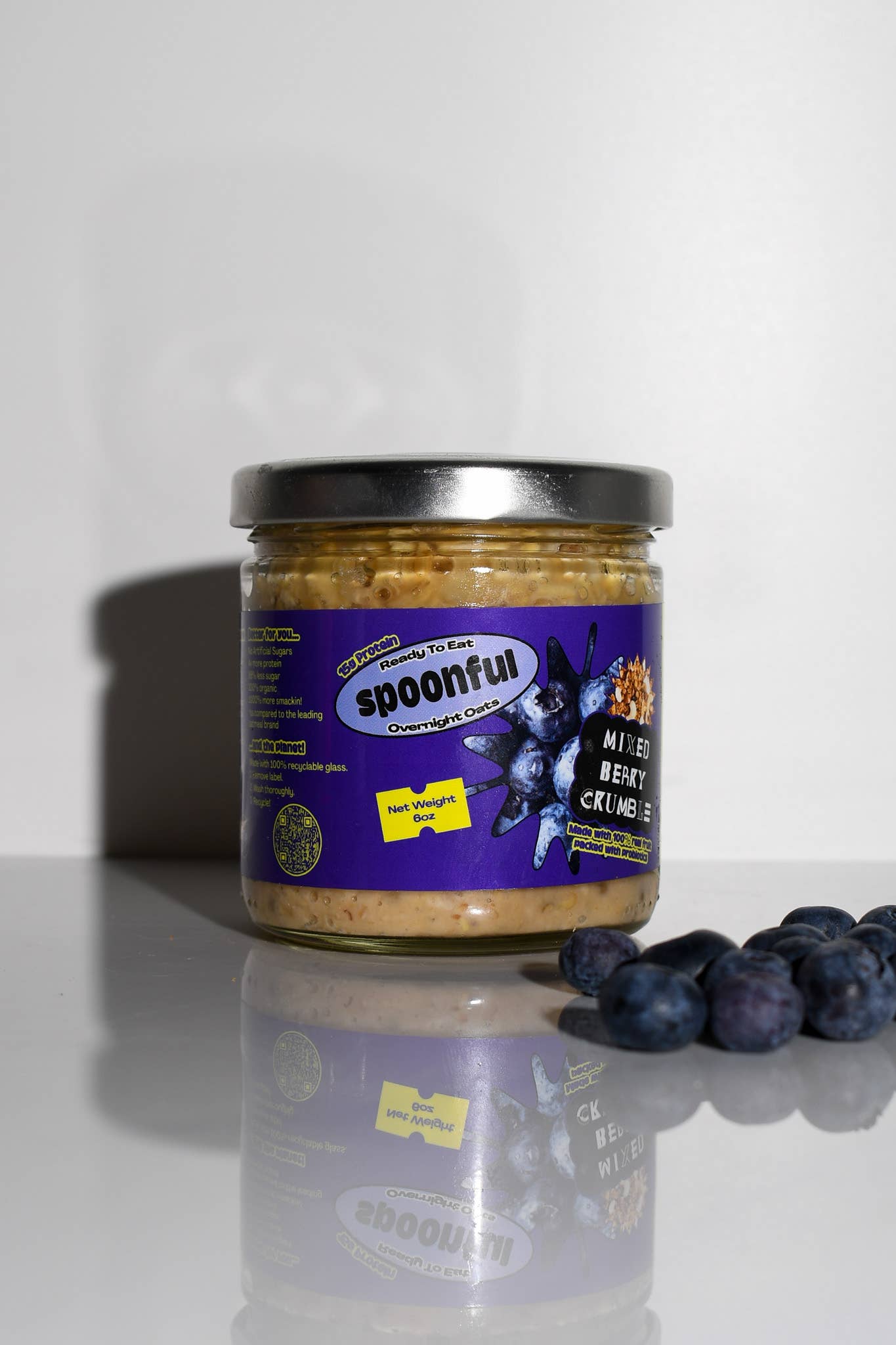 Spoonful - Wholesale Oats - Ready to Eat Protein Oatmeal, Mixed Berry Crumble1