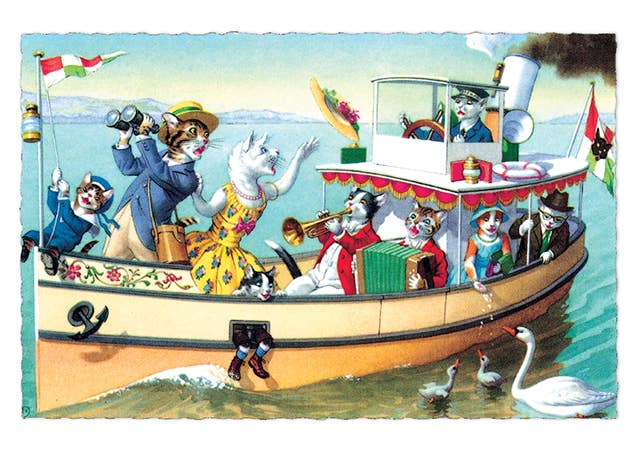 Laughing Elephant - Wholesale Postcard - Delightfully Dressed Cats - Everyday Boxed Postcards9