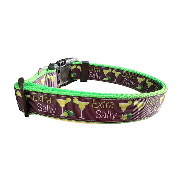 Doot's Pet LLC Collars For A Cause - Wholesale Pet Collar - Dog - Extra Salty Margarita Neon Green Nylon Dog Collar