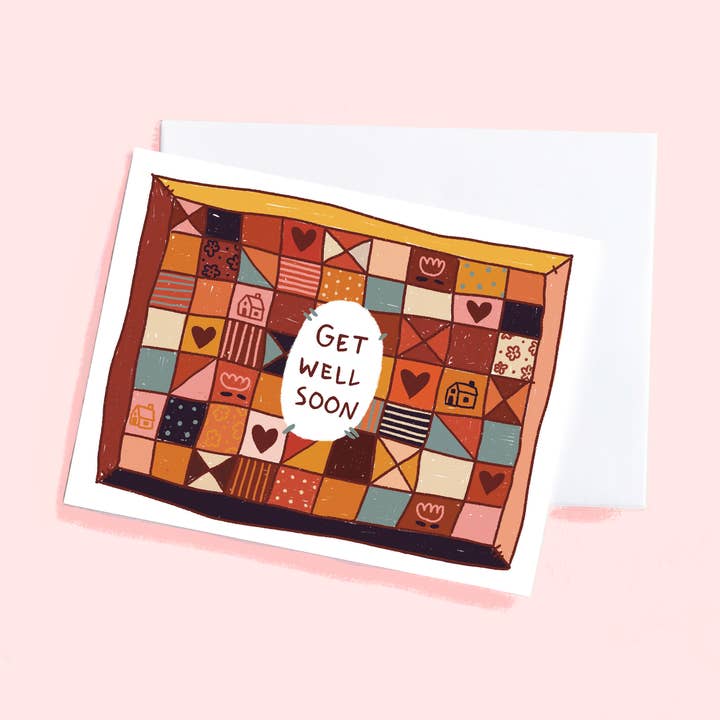 Get Well Soon - Greeting card for wholesale by Leah Bees Creations