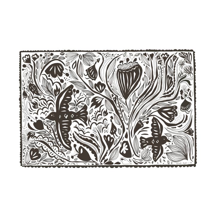 Nature’s Tapestry (charcoal) - Illustrated Greetings Card for wholesale by Hello Magpie