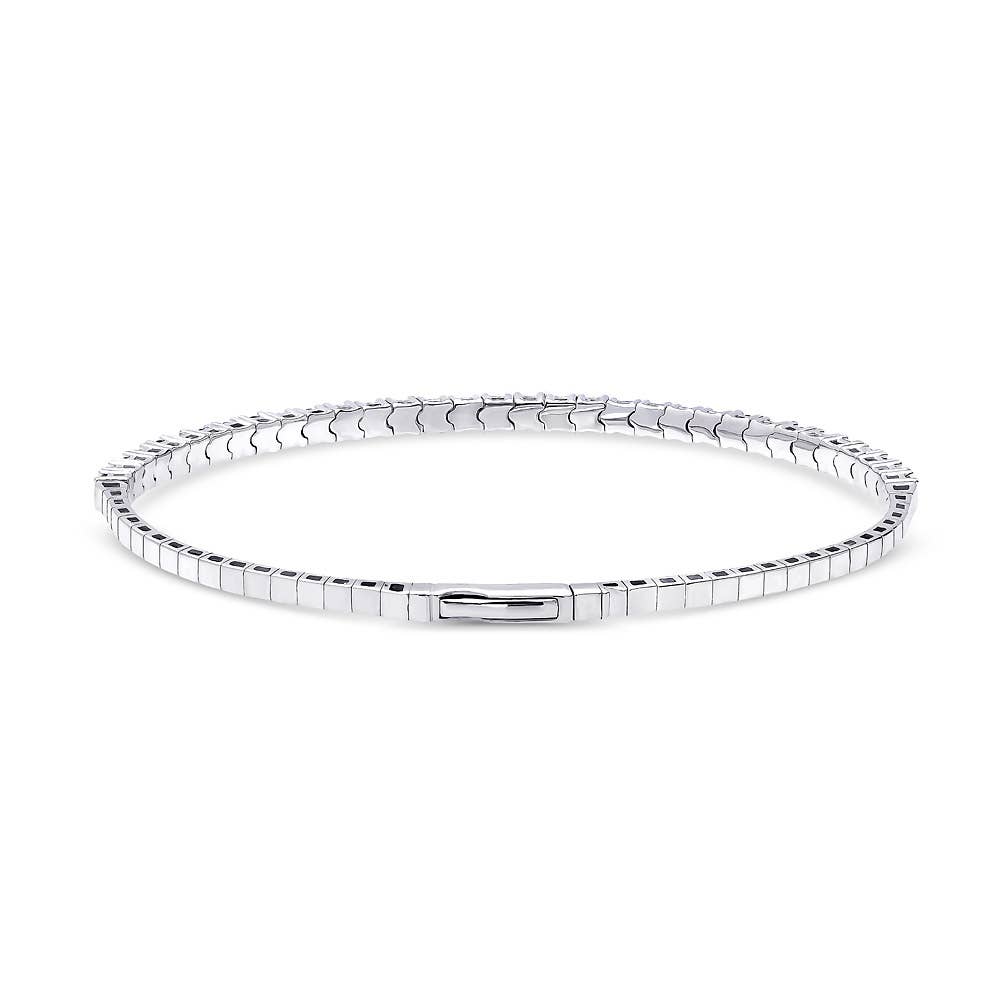 BERRICLE - Wholesale Bangle Bracelet - BERRICLE Sterling Silver Flexible CZ Bangle, 2-Piece Set6