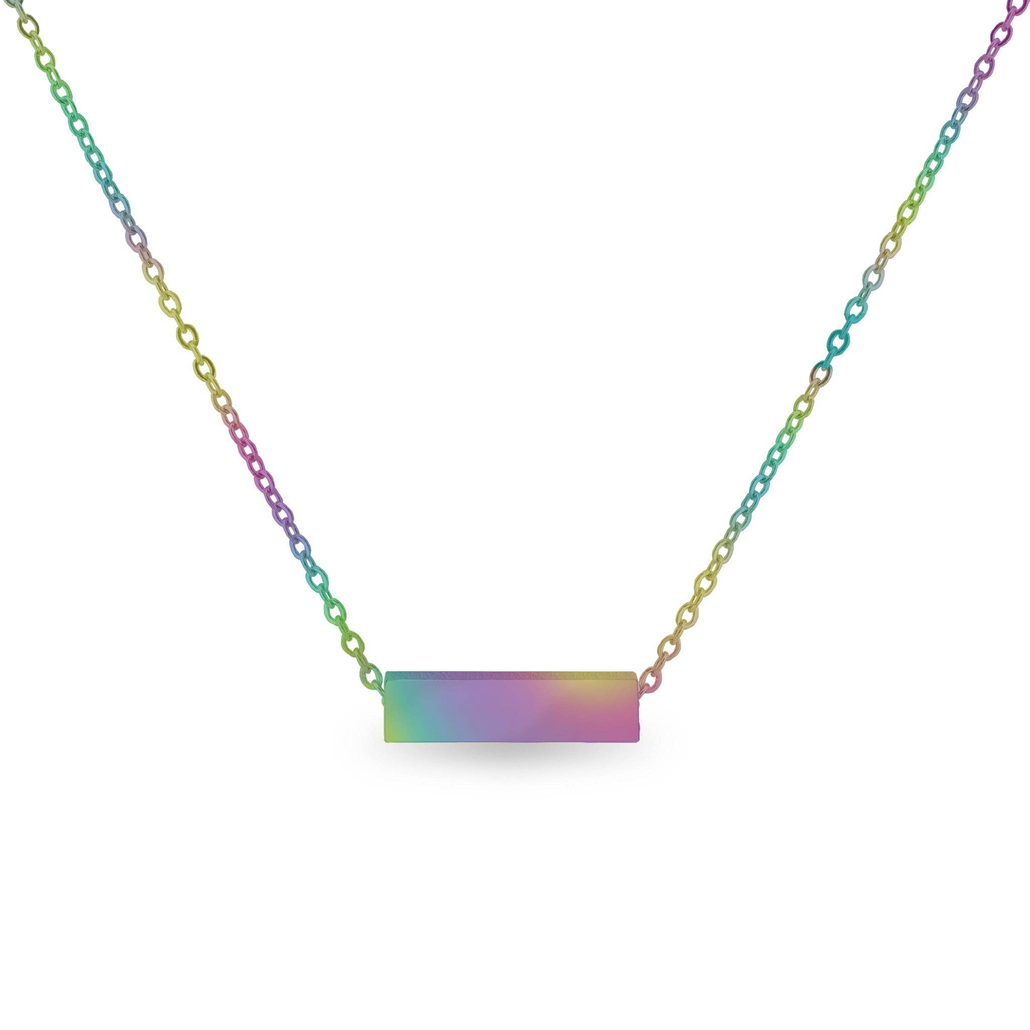 WJW - Wholesale Pendant/Charm Necklace - Stainless Steel Horizontal Mini Bar Necklace Blank3