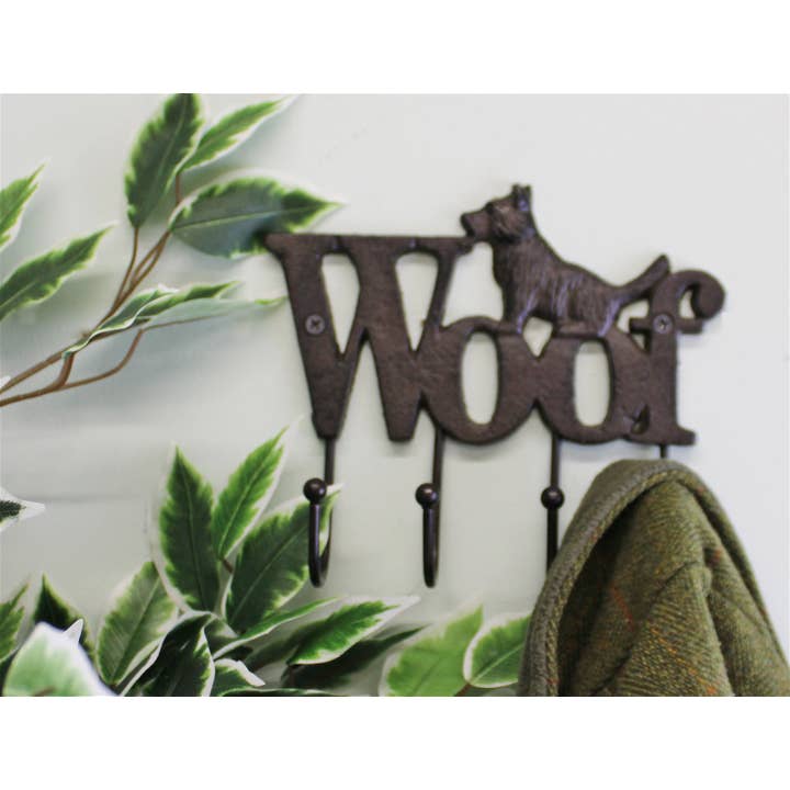 Geko Products - Wholesale Wall Hook - Rustic Cast Iron Wall Hooks, Dog Design With 4 Hooks