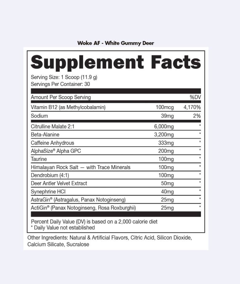 Bucked Up - Wholesale Oral Supplement/Vitamin - Woke AF Pre-Workout [30 Serv]16