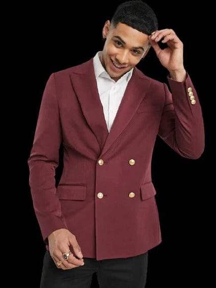 Pak met vier knopen en dubbele rij knopen - Kastanjebruin Slim Fi Suits pak met dubbele rij knopen voor wholesale door Alberto Nardoni