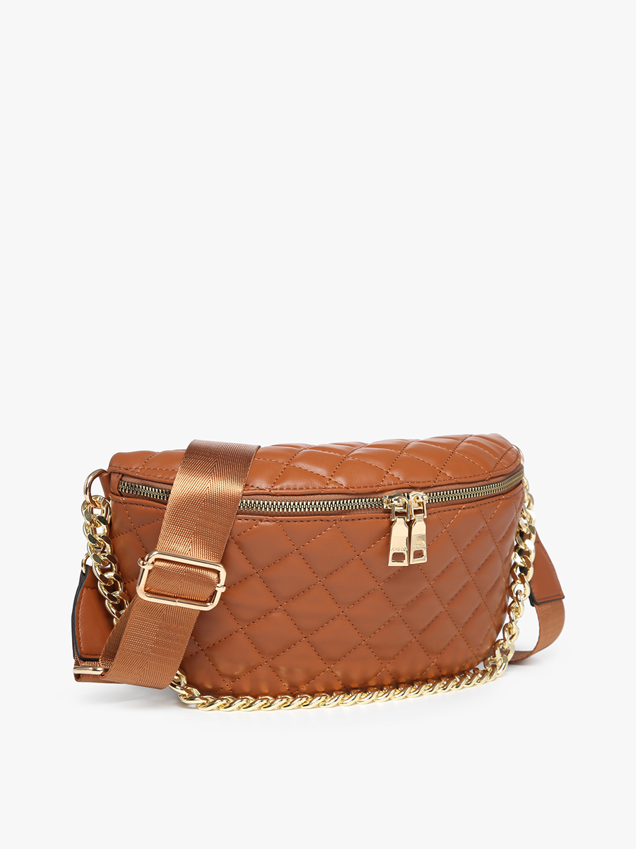 Jen & Co. - Wholesale Belt Bag - Women's - M2402 Sylvie Quilted Belt Bag with Chain Strap6