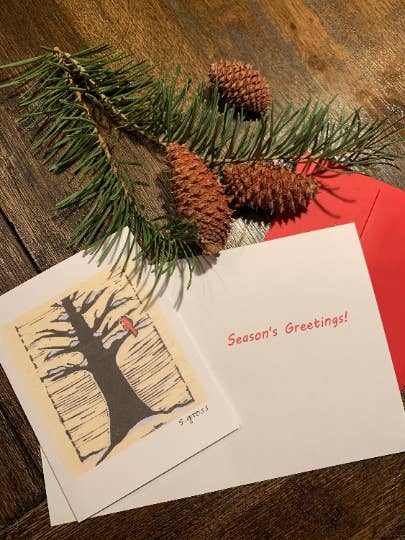 Cartes de Noël | Carte de Noël cardinale | Joyeuses fêtes pour la vente par Sue Gross Design Studio