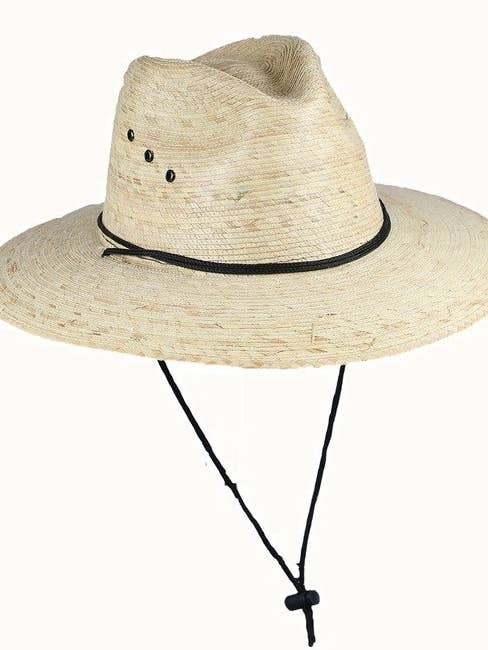 Palm Leaf Braid Straw Fedora with Chin Cord for wholesale by Olive & Pique