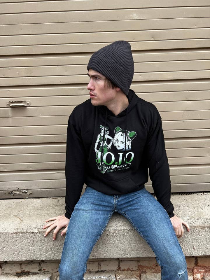 Fundom - Wholesale Hoodie - Men's - JoJo's Bizarre Adventure Jolyne Cujoh Green & White - Front & Back Print - Licensed Adult Hoodie10