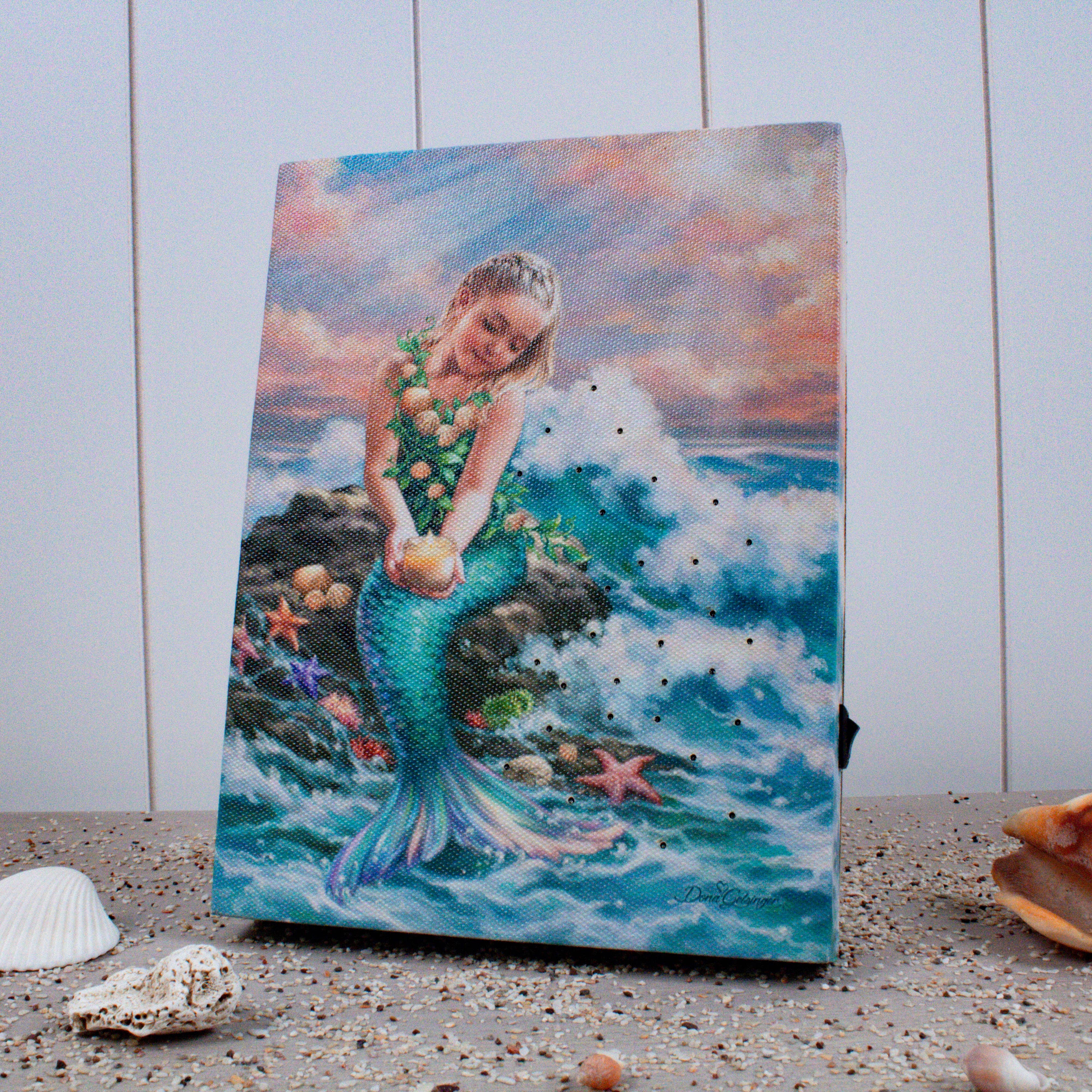 Glow Decor - Wholesale Decorative Tabletop Object - Mermaid Princess 8x6 Lighted Tabletop Canvas2