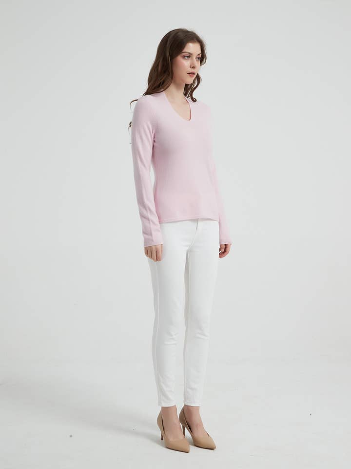 EWSCA – wholesale Pullovertröja - Dam – Baby Cashmere V-ringad tröja för kvinnor14