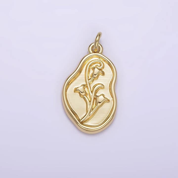 Aim Eternal - Wholesale Individual Charm/Pendant - 14K Gold Filled Birth Flower September Morning Glory Personalized Charm | AG270