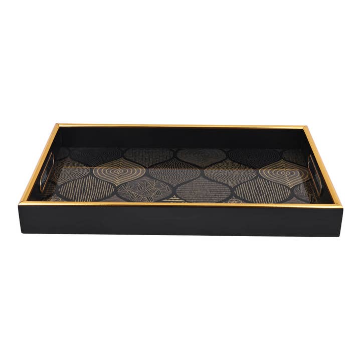 SINT - Wholesale Serving Tray - Vintage Rectangle Serving Tray with Handles- Pack of 26