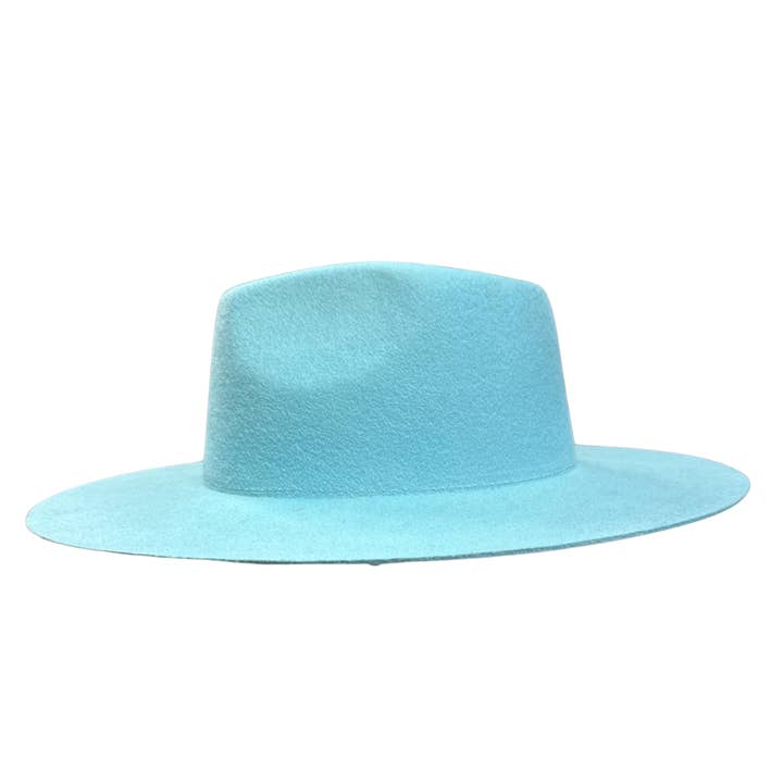 American Hat Makers - Wholesale Fedora - Unisex - 100% Wool Felt Flat Brim Fedora Hat - Style Rancher 7