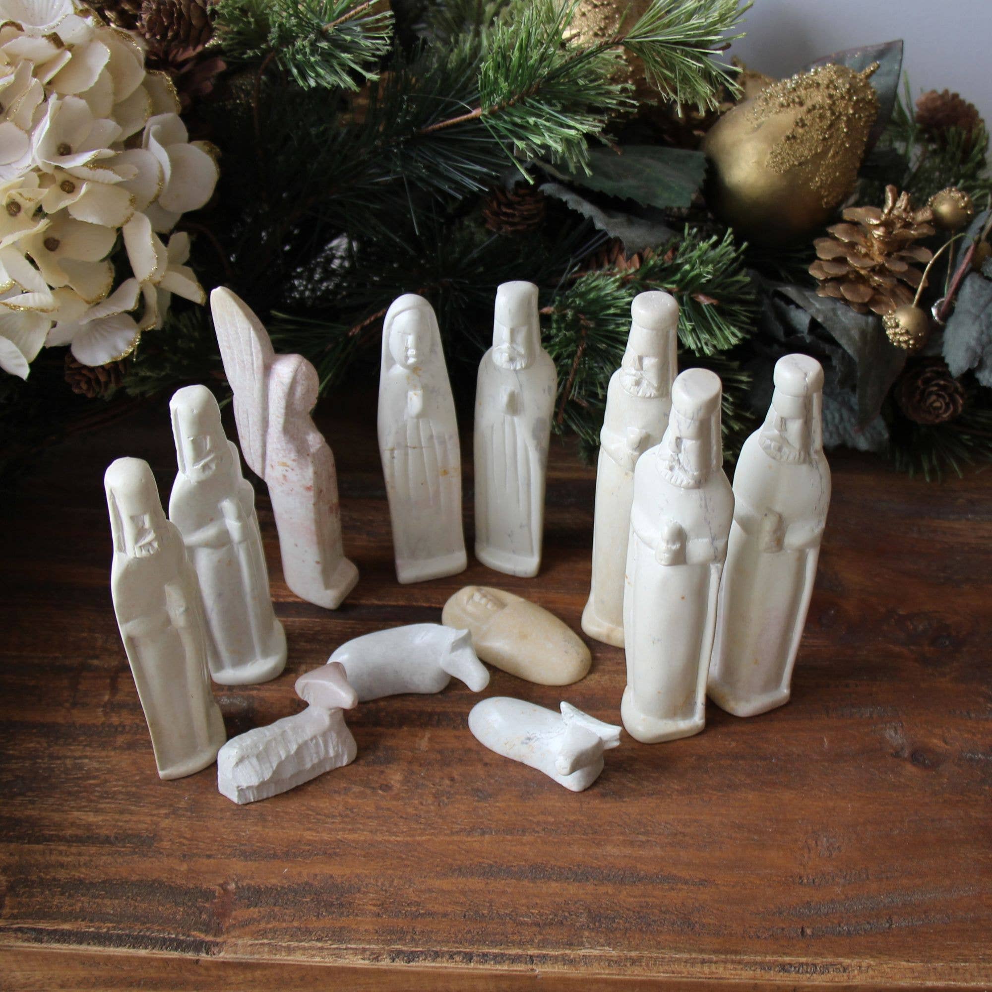 Global Crafts - Wholesale Nativity Scene Decor - Kenya Kisii Soapstone Nativity 12 piece Set5