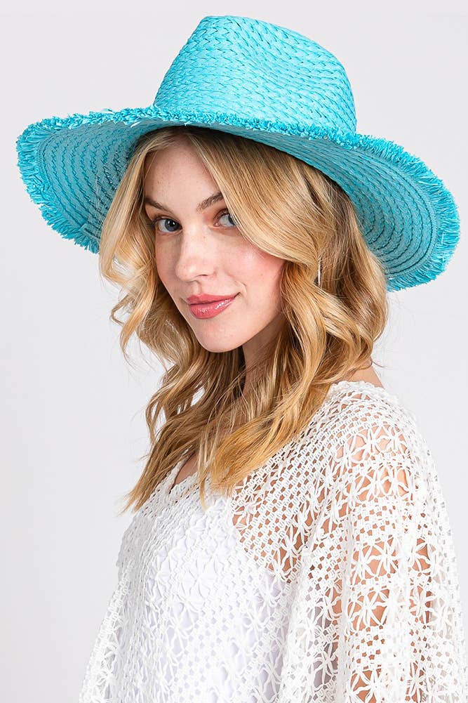 Hana - Wholesale Straw Hat - Women's - Frayed Solid Straw Hat12