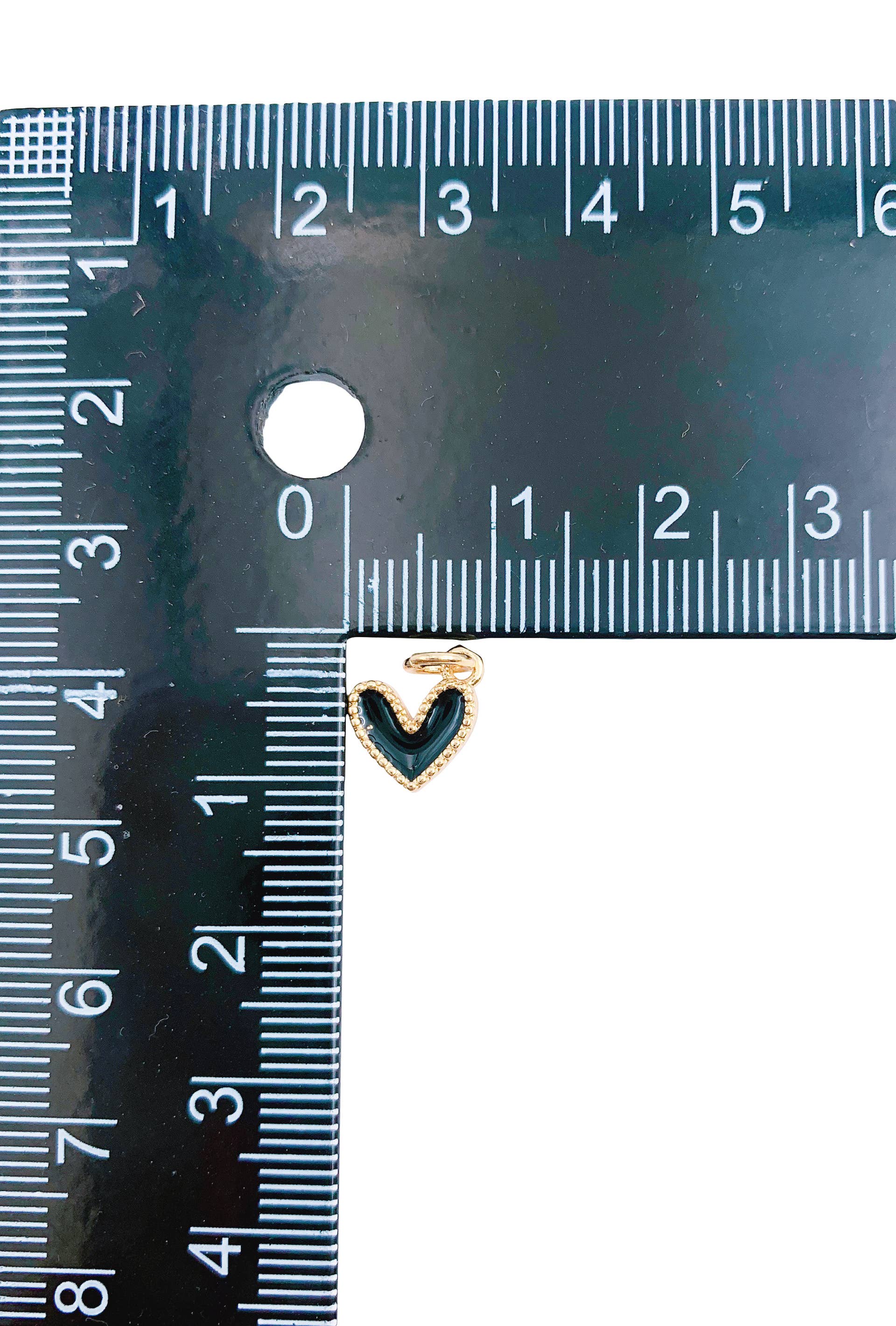 Beads Creation - Wholesale Individual Charm/Pendant - Dainty Enamel Heart Charm Pendant in Gold Filled, CP12253