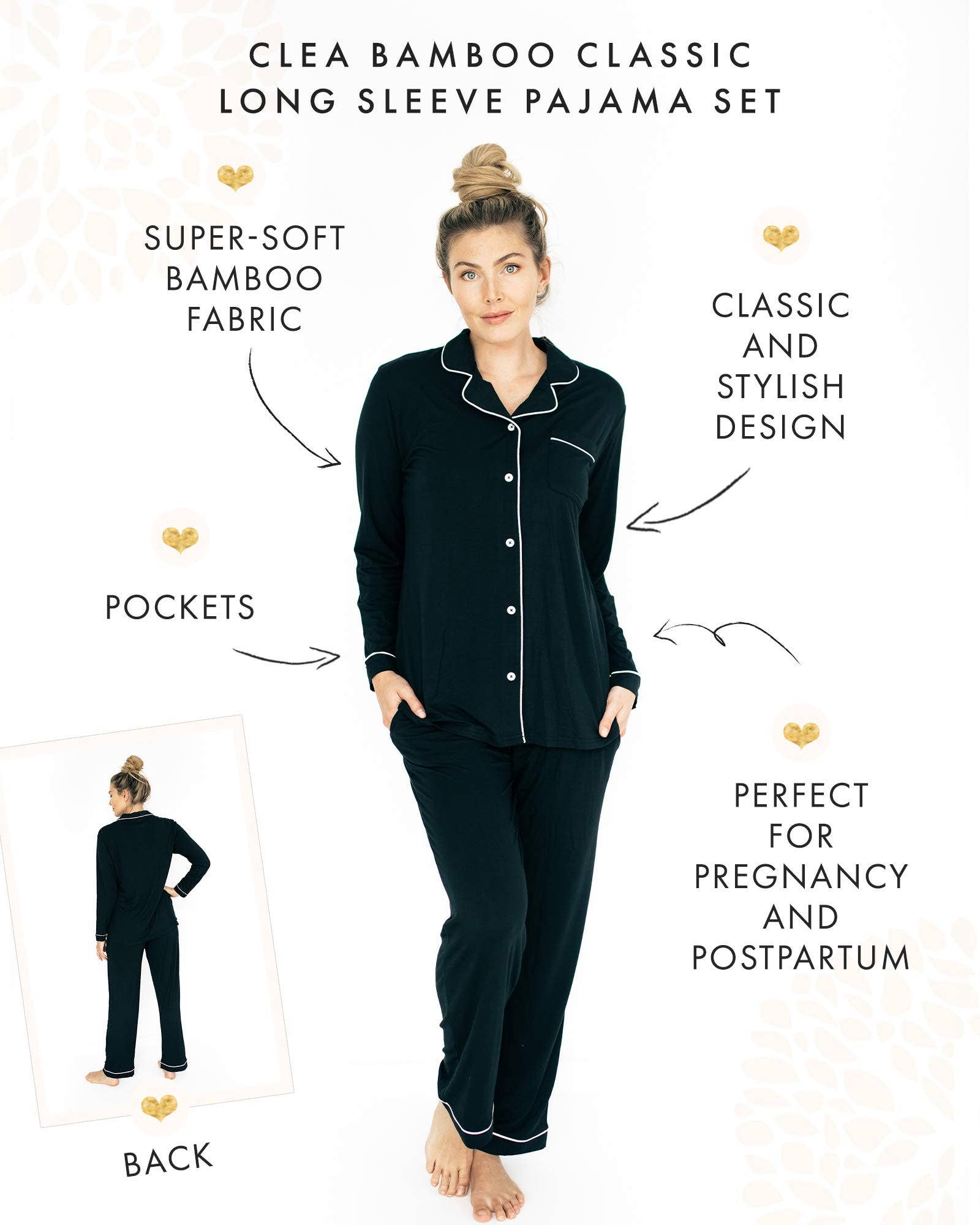 Kindred Bravely - Wholesale Sleepwear Set - Women's - Clea Bamboo Classic Long Sleeve Maternity & Nursing Pajama6