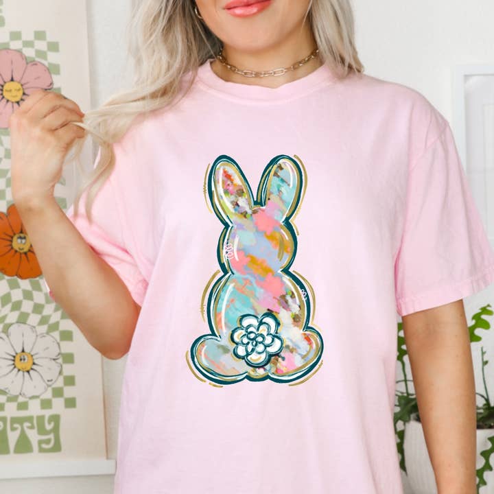T-shirt graphique lapin aquarelle Pâques printemps pour la vente par Gia Gifts Boutique