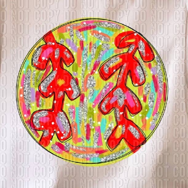 K and M Designs - Vendita all'ingrosso Decalcomania a sublimazione - Pallina da softball Silver Glitz, solo trasferimento DTF0