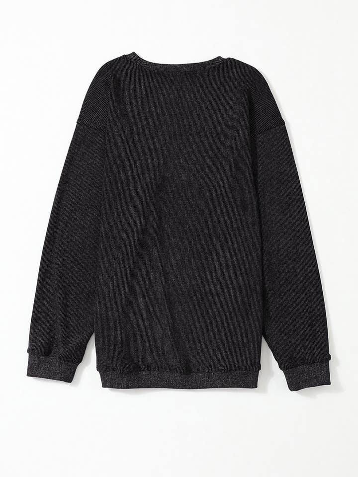 Suhkasana – wholesale Sweatshirt – Women's – Customizable Solid Ribbed Knit Round Neck Casual PulloverSweatshirt48