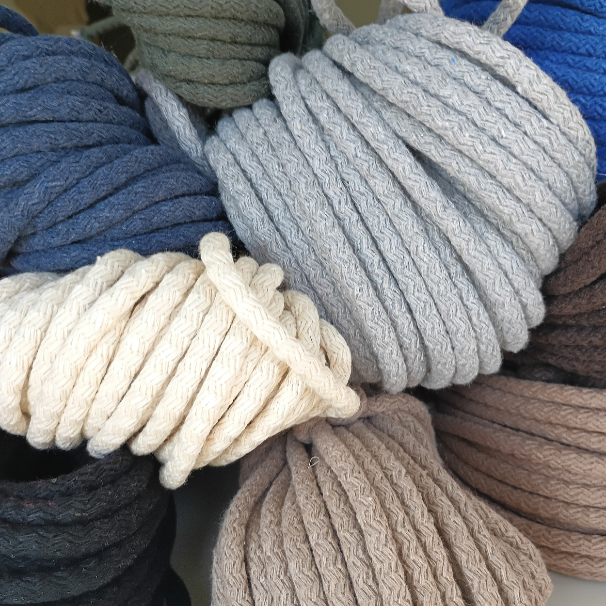 Dream Trimming Goods LLC - Wholesale Craft Supplies - Gray  Cotton Rope 1/4" inch x 500 Yards –Braided Macrame Sew1