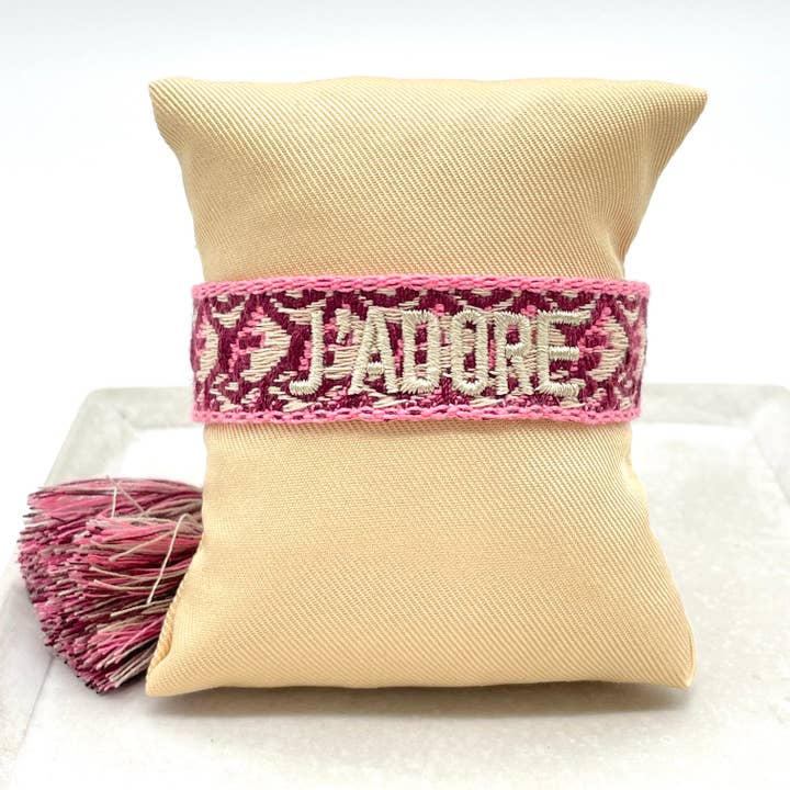 Parsley & Pepper - Wholesale Woven/Braided Bracelet - J'ADORE statement bracelet woven, embroidered