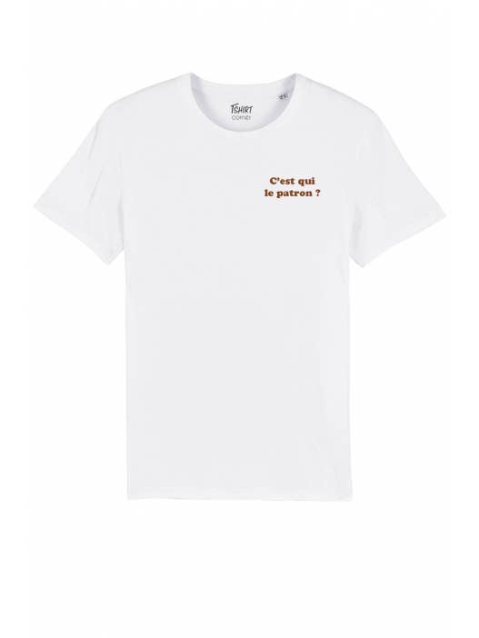 Tshirt Corner - Wholesale Screen Printed T-Shirt - Men's - Men's T-shirt - Who's the boss? - White