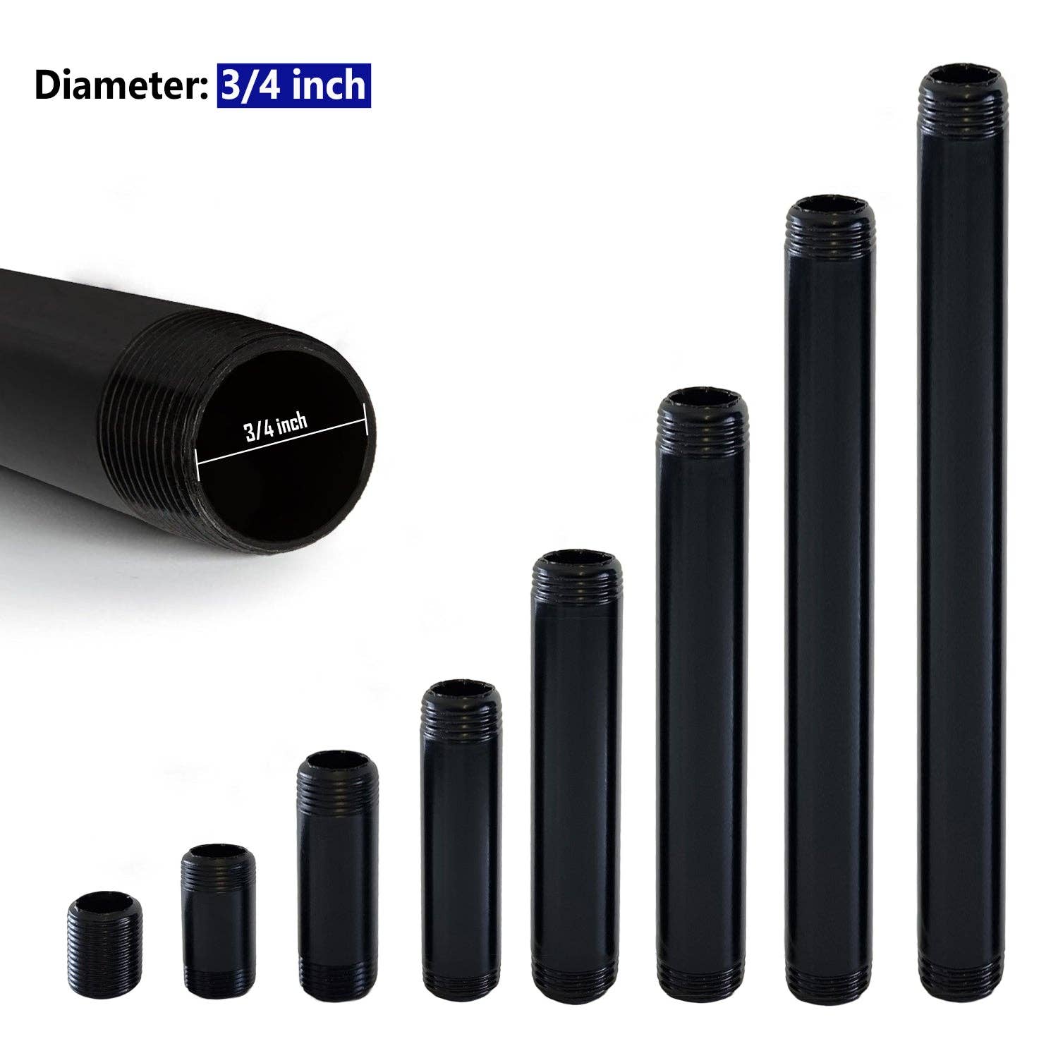 Ledsone – wholesale  – 2.5cm BSP Black Industrial Pipe Fittings ~35403